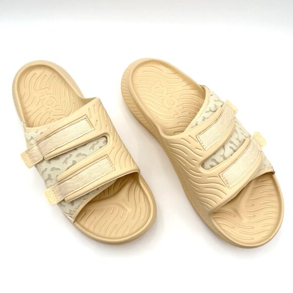 HOKA One One Ora Luxe Recovery Slide Sandals Men\'s Size 14 Shortbread / Eggnog main image 5